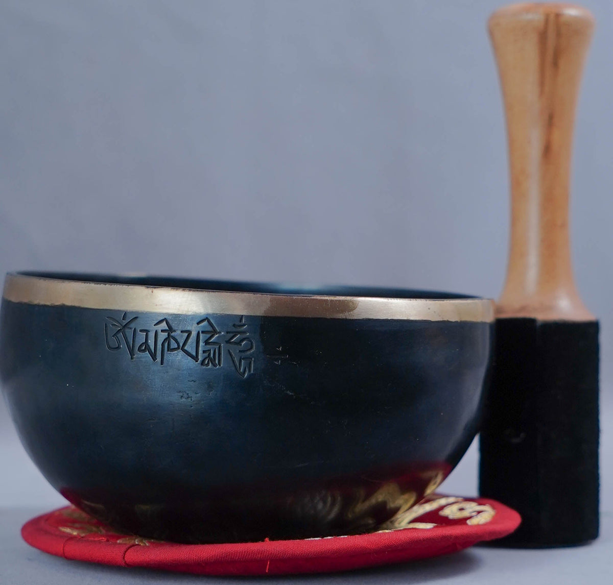 SB-0200315cm Black Full Moon Jambati Singing Bowl C Note