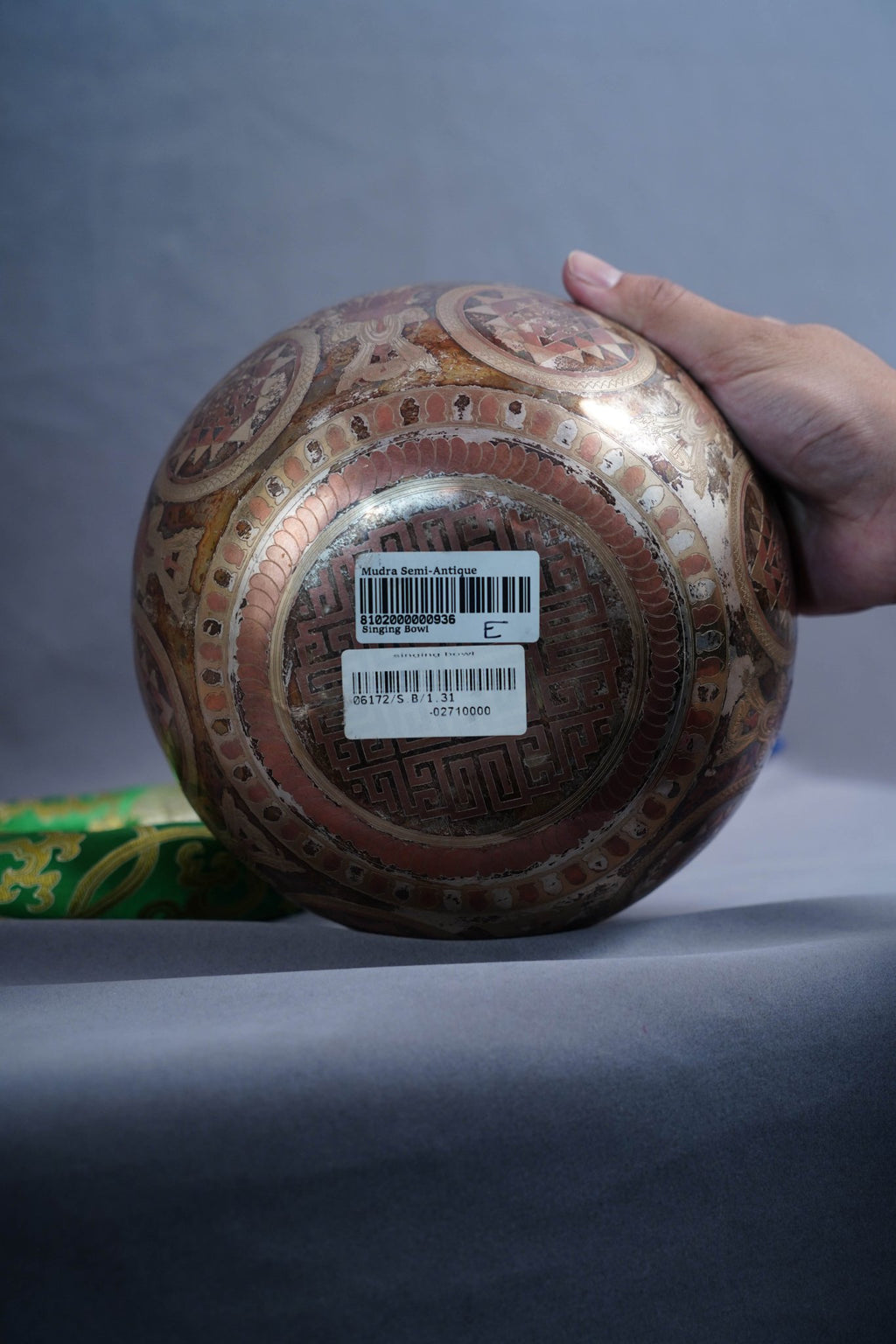 SB-0093621cm Hand Hammered Vairocana Dainichi Nyorai Jambati Bowl E Note