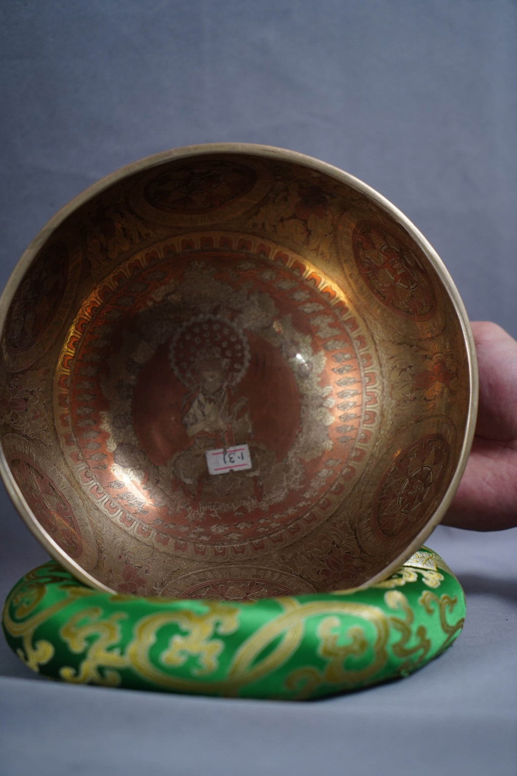 SB-0093621cm Hand Hammered Vairocana Dainichi Nyorai Jambati Bowl E Note