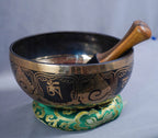 SB-0073824cm Hand Etched Om Jambati Singing Bowl D Note