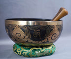 SB-0073824cm Hand Etched Om Jambati Singing Bowl D Note