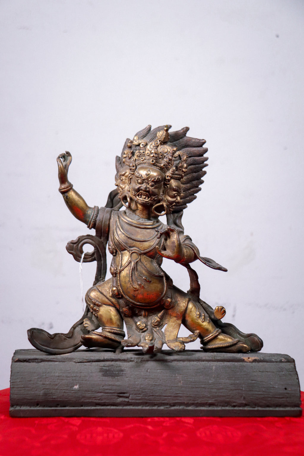 Vajrapani Handcrafted Copper Metal Sculpture (26x26 cm)