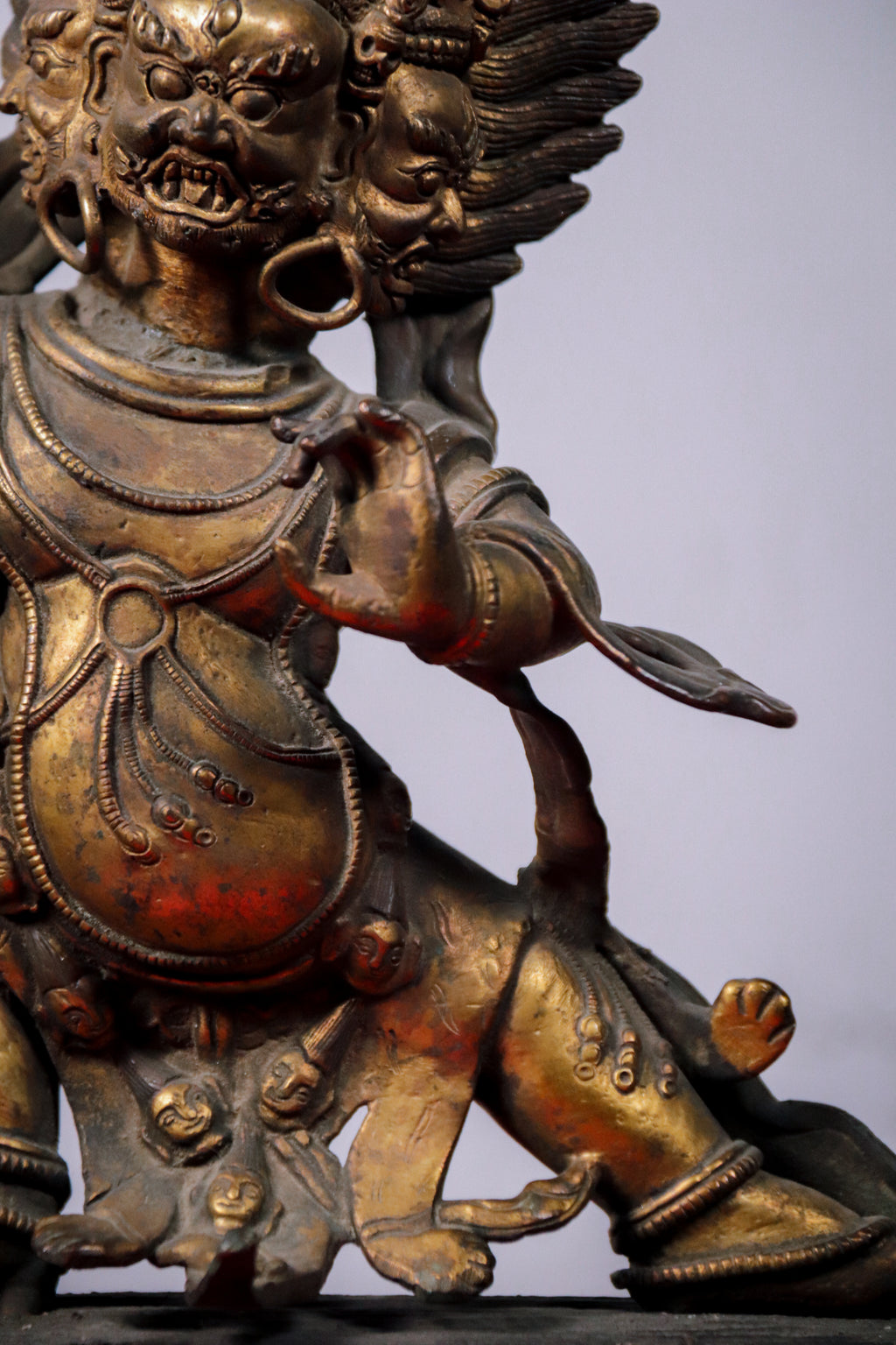 Vajrapani Handcrafted Copper Metal Sculpture (26x26 cm)