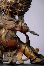 Vajrapani Handcrafted Copper Metal Sculpture (26x26 cm)