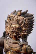 Vajrapani Handcrafted Copper Metal Sculpture (26x26 cm)