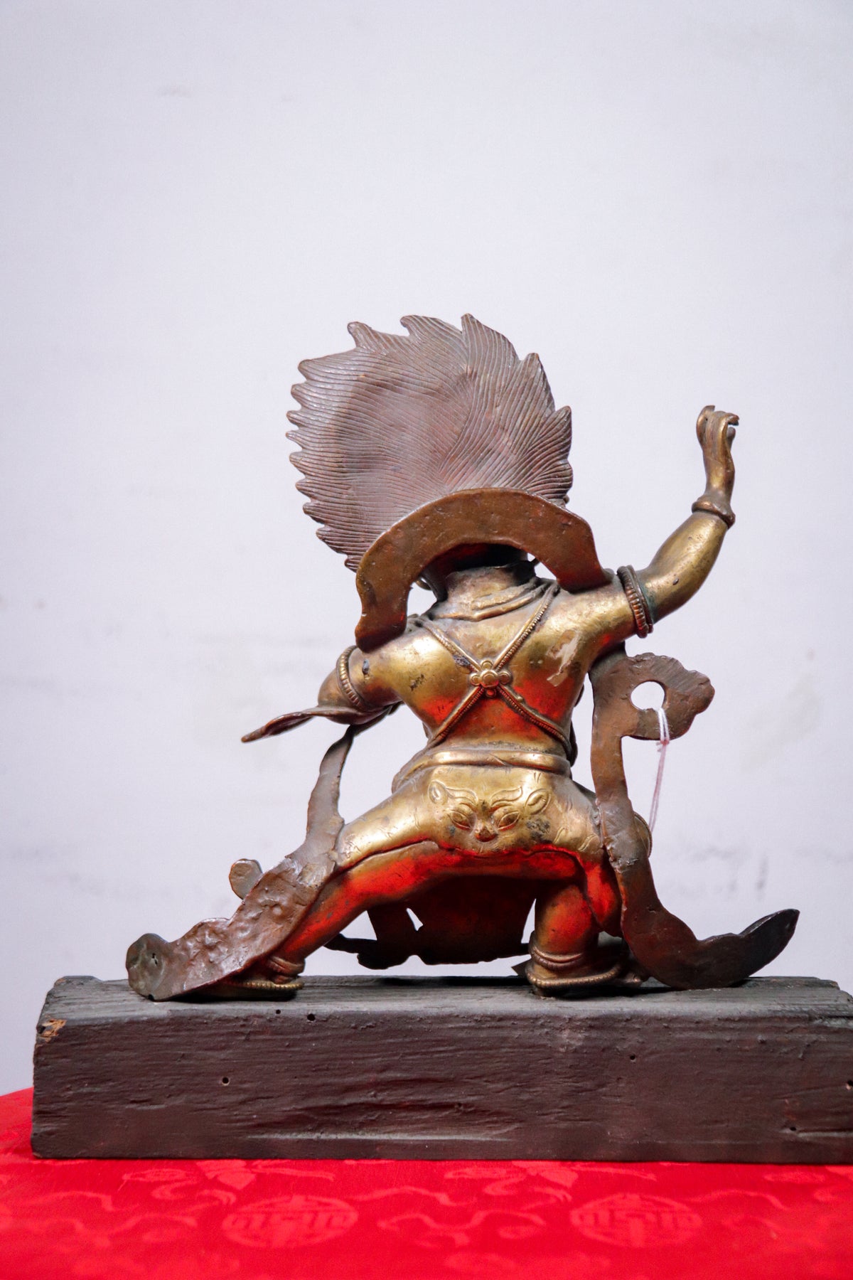 Vajrapani Handcrafted Copper Metal Sculpture (26x26 cm)