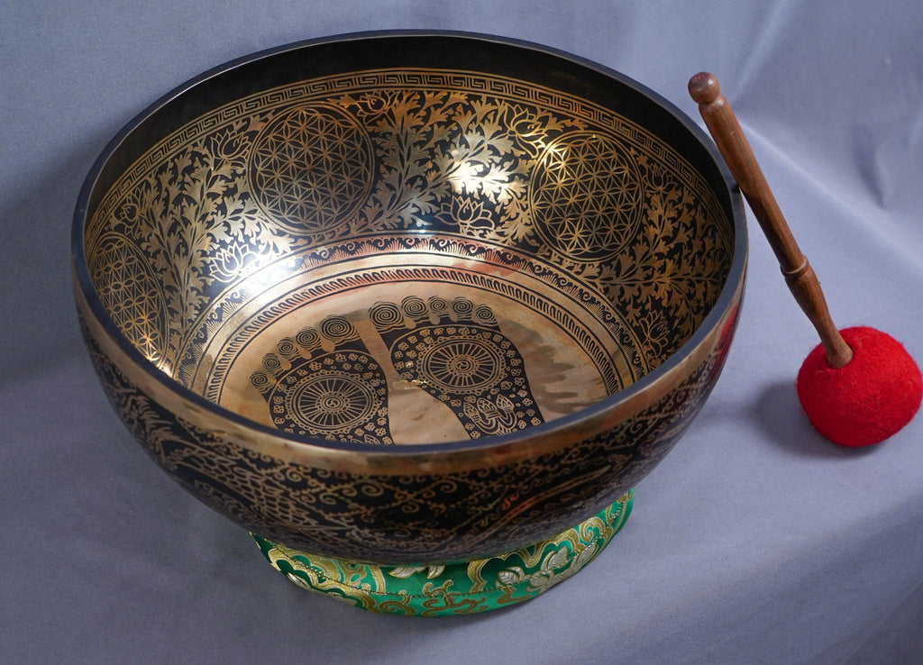 SB-0098944cm Feet Etched Grounding Singing Bowl C Note