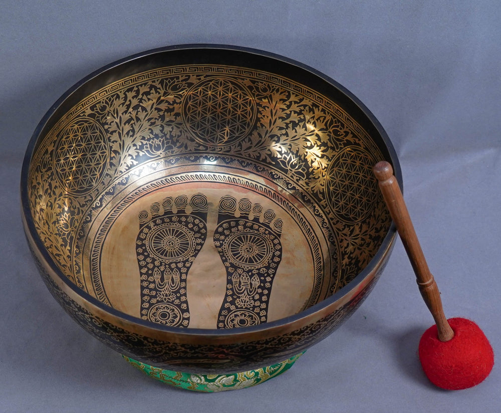 SB-0098944cm Feet Etched Grounding Singing Bowl C Note
