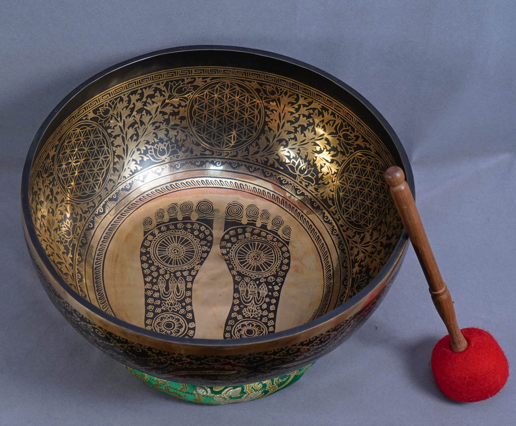 SB-0098944cm Feet Etched Grounding Singing Bowl C Note