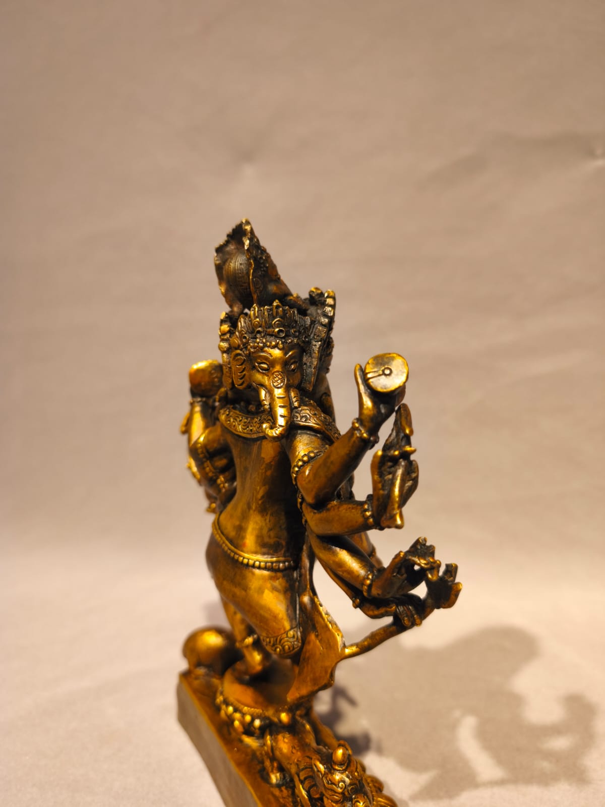Side Angle Profile of Dancing Ganesha Statue