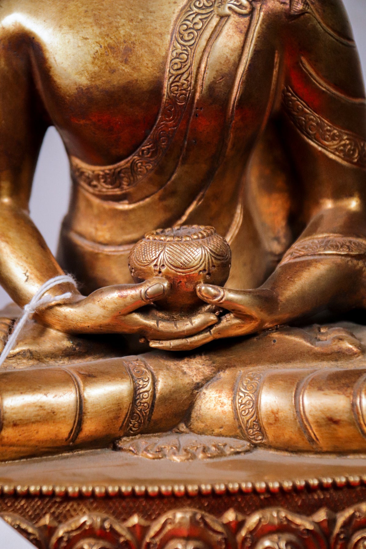 Handcrafted Gilded Copper Amitabha Buddha Statue (25 cm)