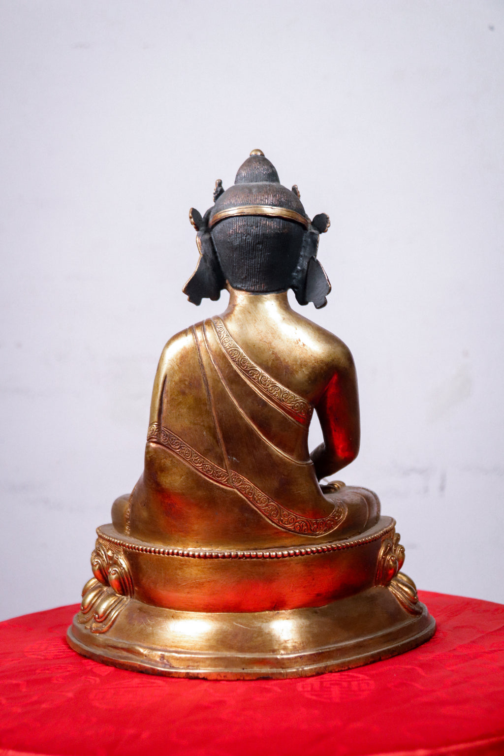 Handcrafted Gilded Copper Amitabha Buddha Statue (25 cm)