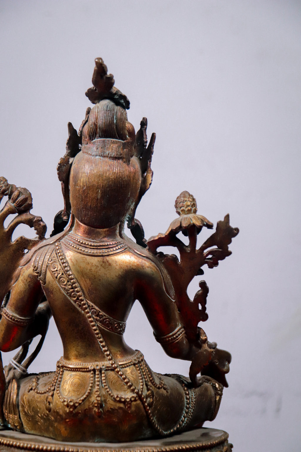 Handcrafted Oxidised Copper Green Tara Statue (31 cm)