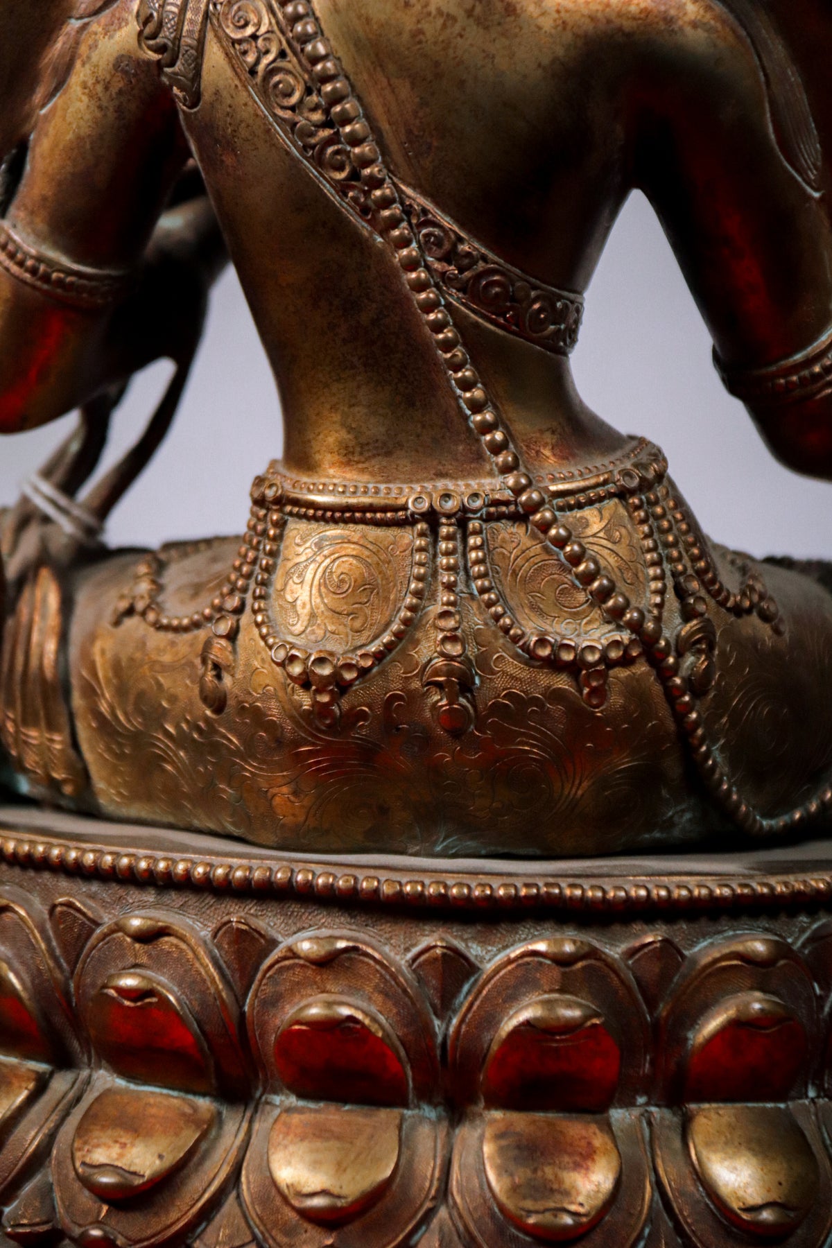 Handcrafted Oxidised Copper Green Tara Statue (31 cm)