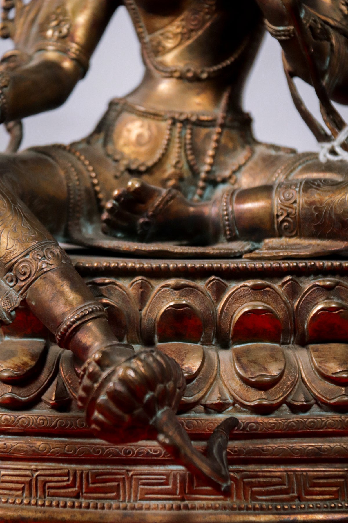 Handcrafted Oxidised Copper Green Tara Statue (31 cm)