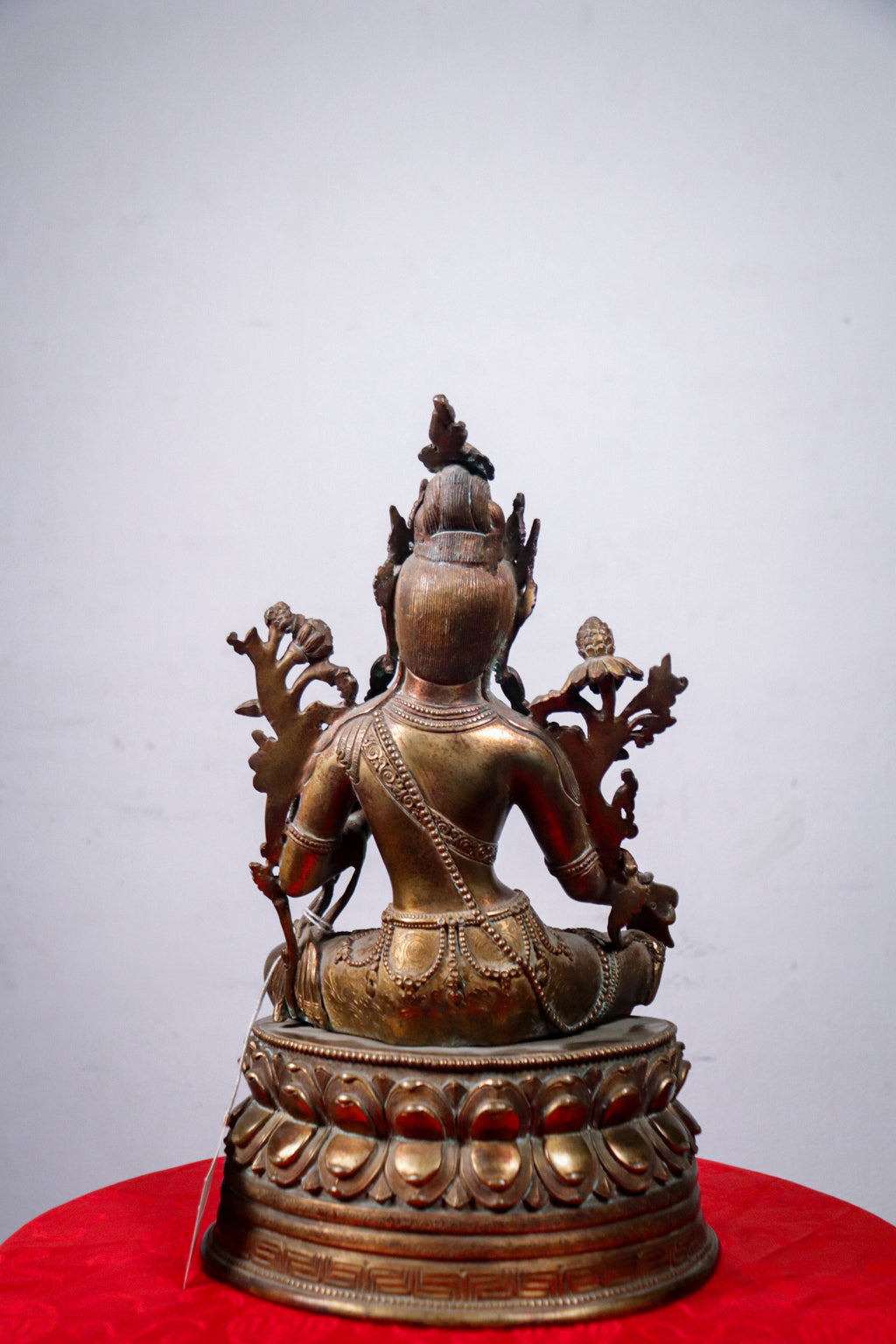 Handcrafted Oxidised Copper Green Tara Statue (31 cm)