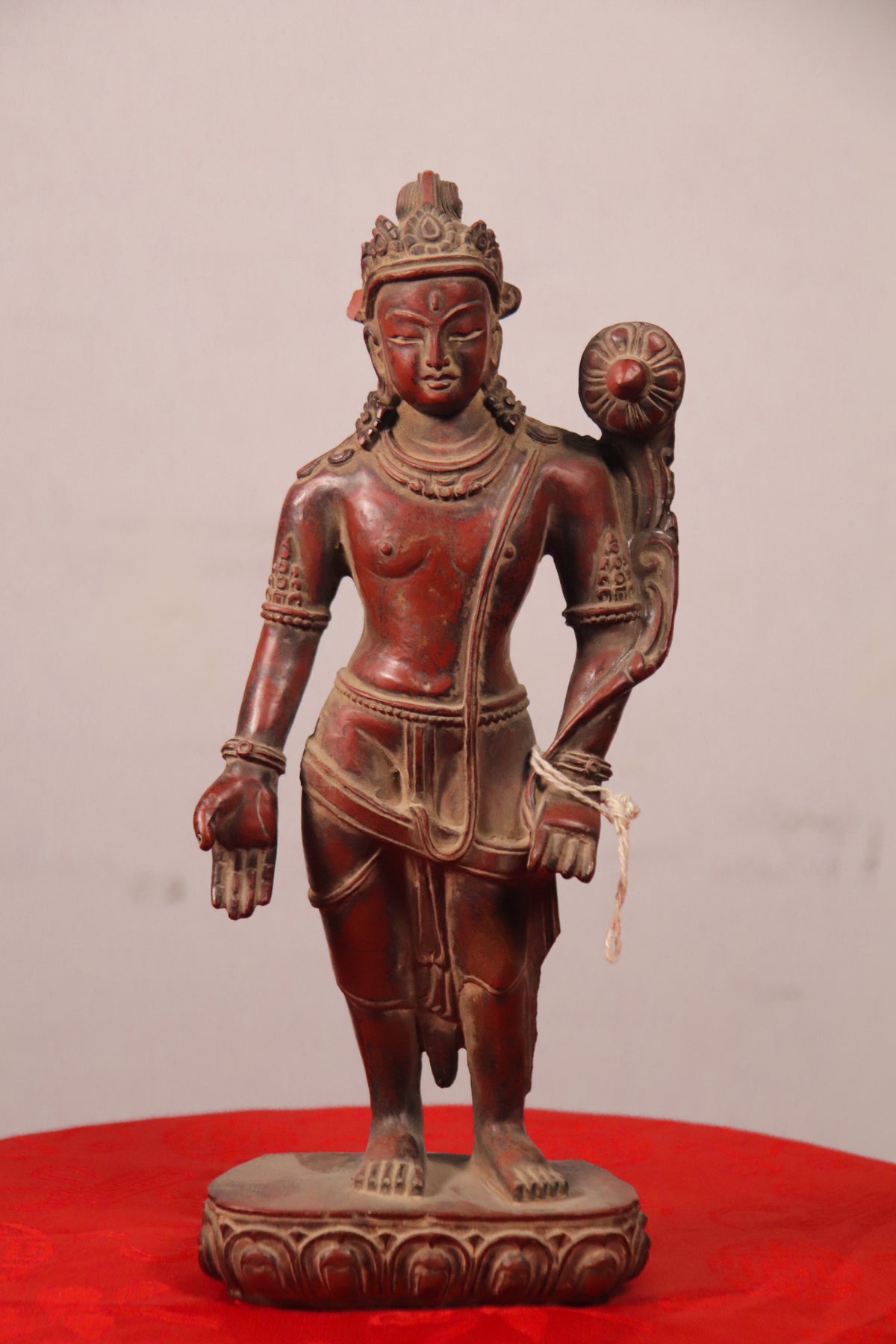 Handcrafted Red Jasper Lokeshwor Statue (25 cm)