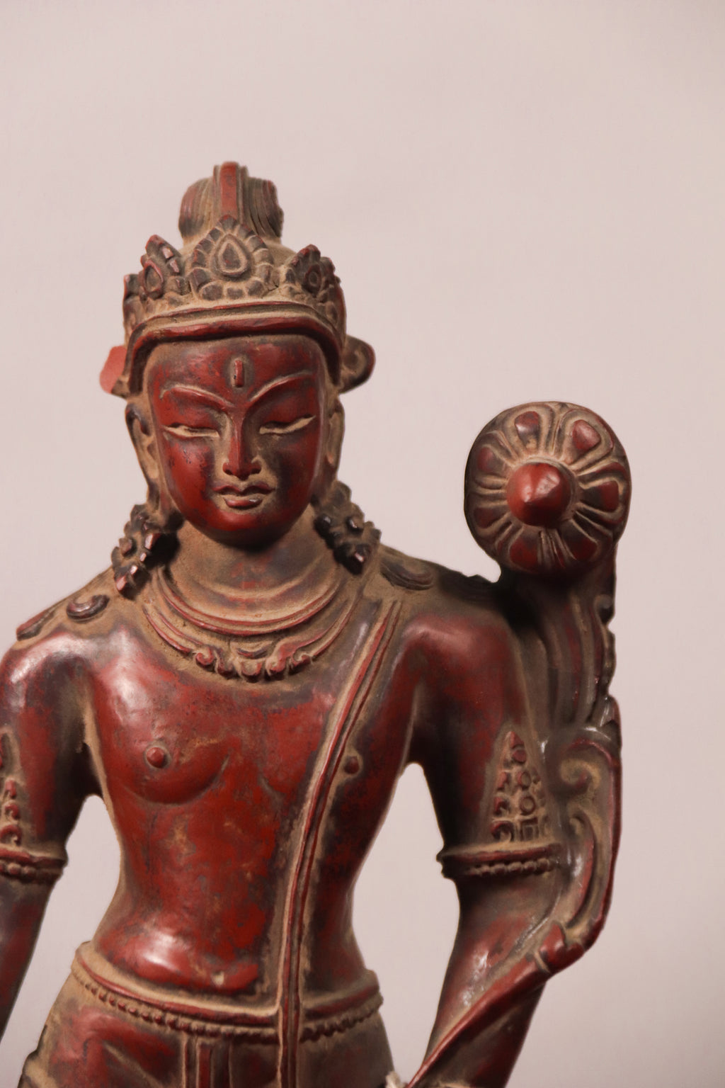 Handcrafted Red Jasper Lokeshwor Statue (25 cm)