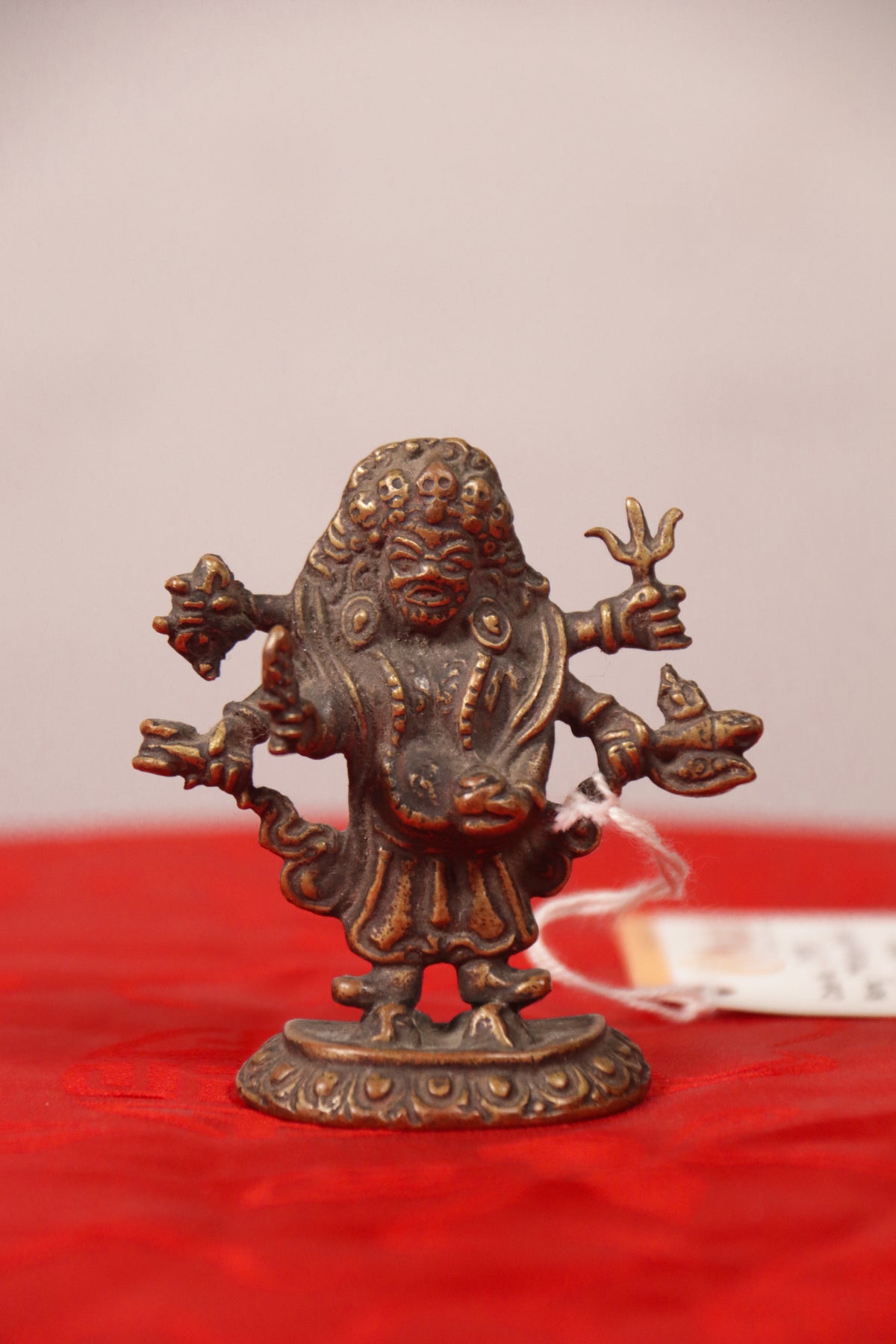 Small Copper Six-Armed Mahakala Statue for Fierce Protection