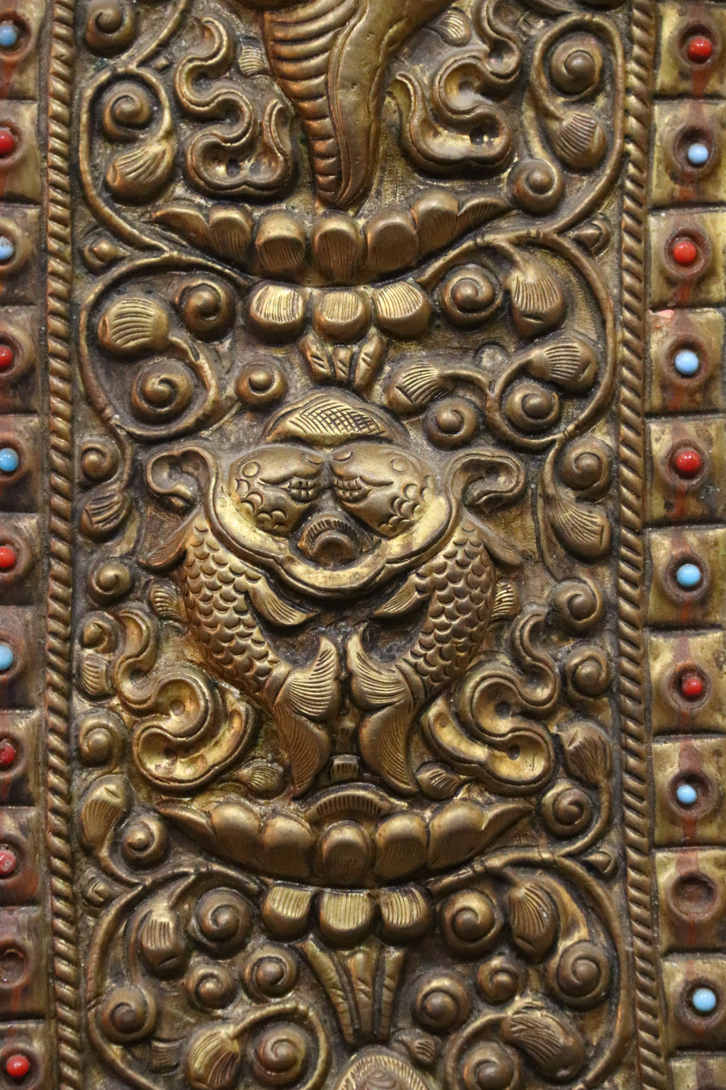 Handcrafted Vajrapani Metal Repoussé Protection Scroll (75x65 cm)