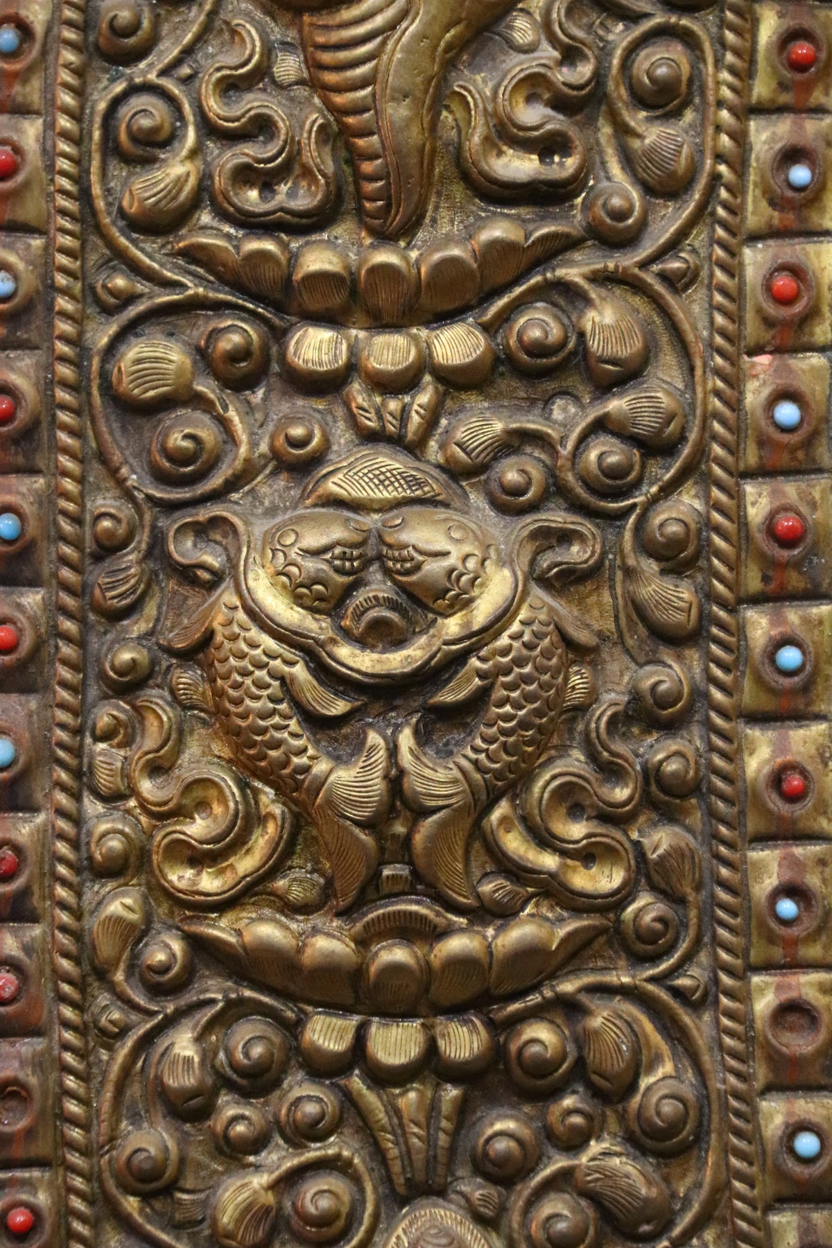 Handcrafted Vajrapani Metal Repoussé Protection Scroll (75x65 cm)