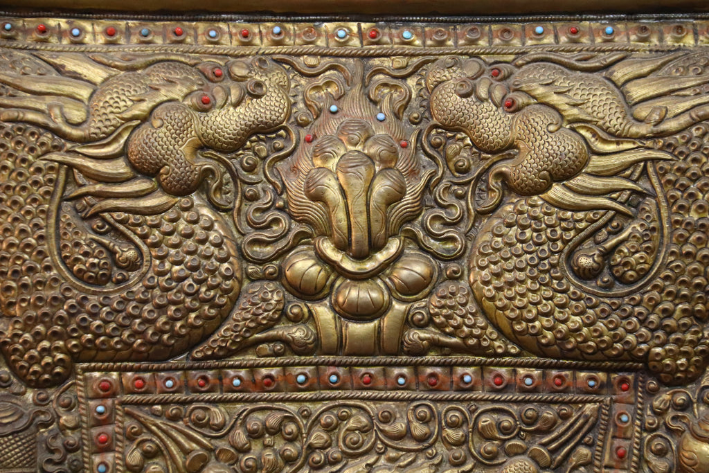 Handcrafted Vajrapani Metal Repoussé Protection Scroll (75x65 cm)