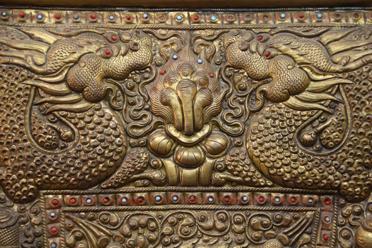 Handcrafted Vajrapani Metal Repoussé Protection Scroll (75x65 cm)