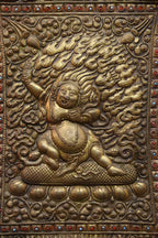 Handcrafted Vajrapani Metal Repoussé Protection Scroll (75x65 cm)