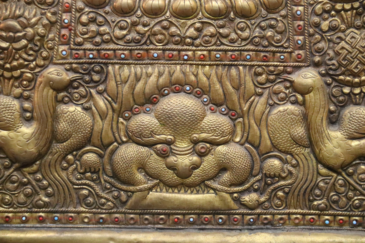 Handcrafted Vajrapani Metal Repoussé Protection Scroll (75x65 cm)