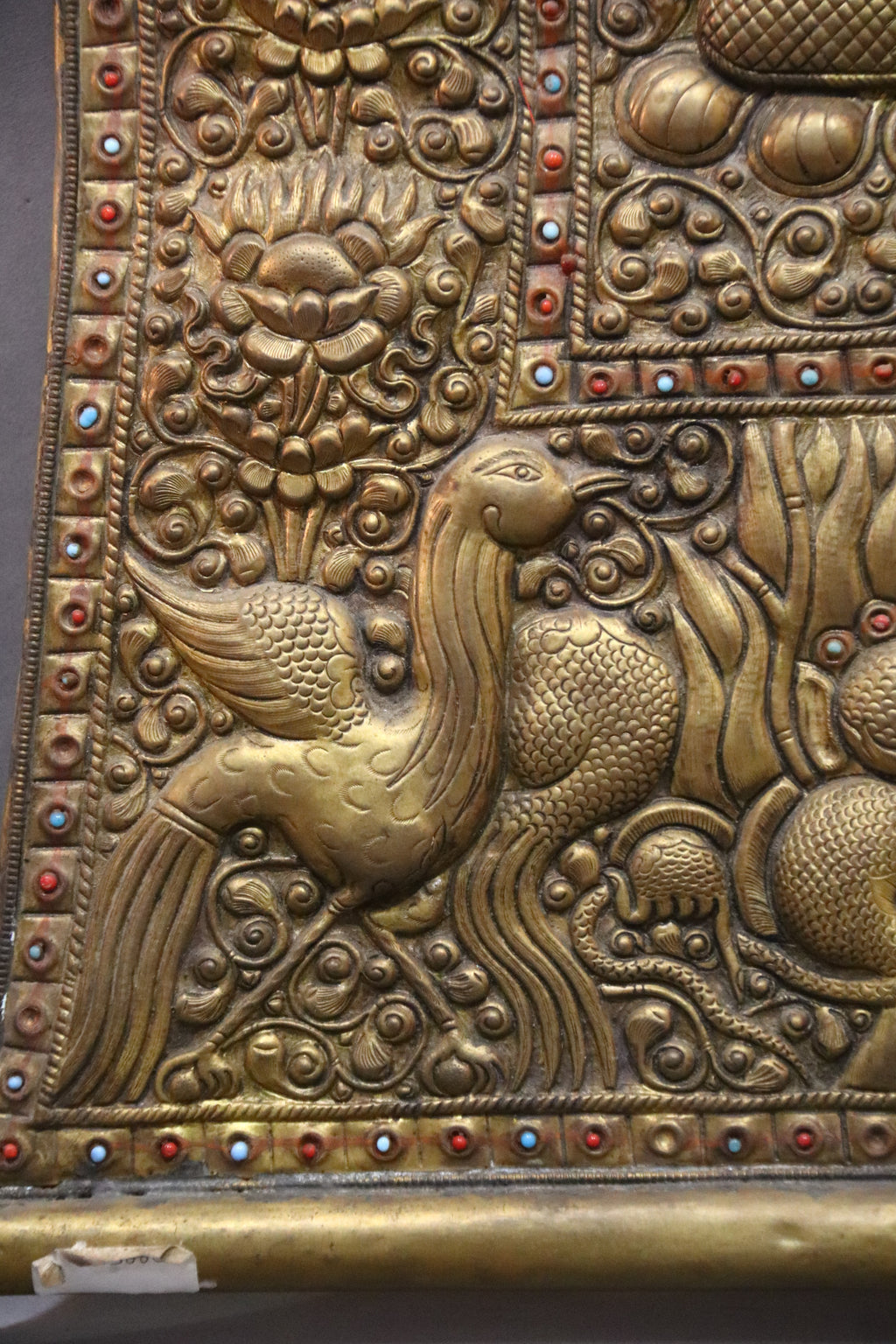 Handcrafted Vajrapani Metal Repoussé Protection Scroll (75x65 cm)
