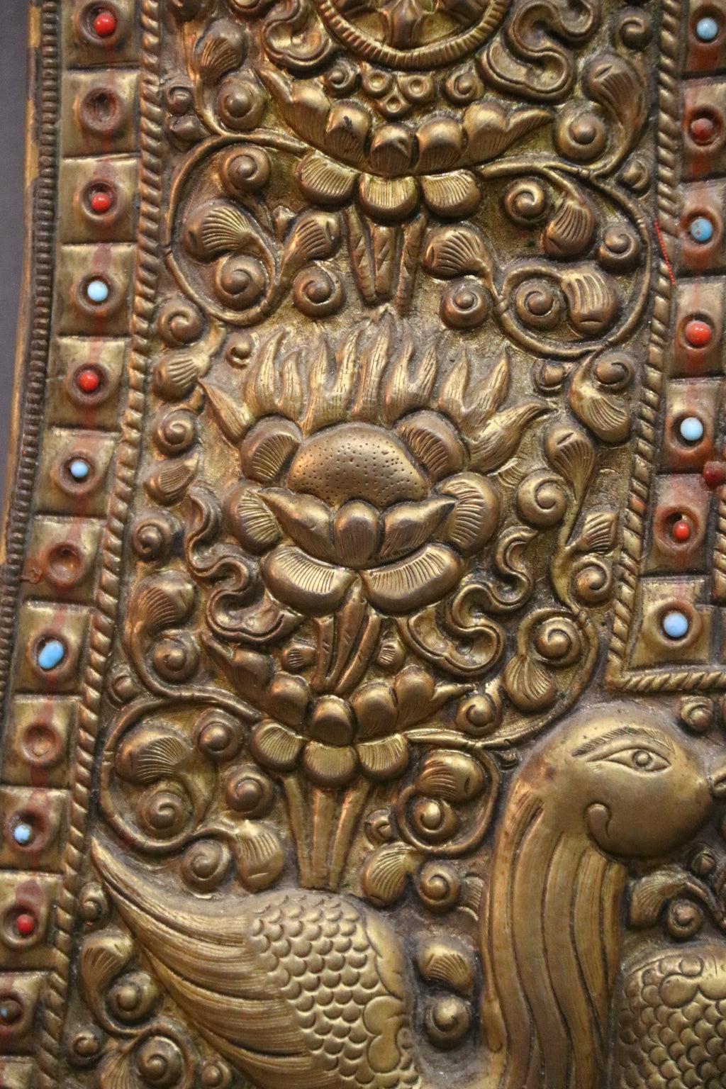 Handcrafted Vajrapani Metal Repoussé Protection Scroll (75x65 cm)