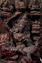Manjushri on the Lion with upper deity