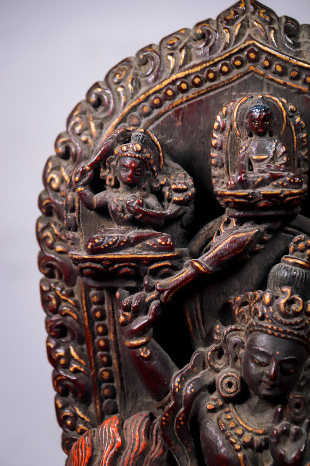 Wooden Multi Deity Manjushri Statue (26 cm)