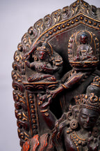 Wooden Multi Deity Manjushri Statue (26 cm)