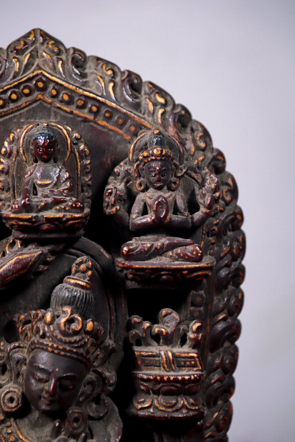 Wooden Multi Deity Manjushri Statue (26 cm)