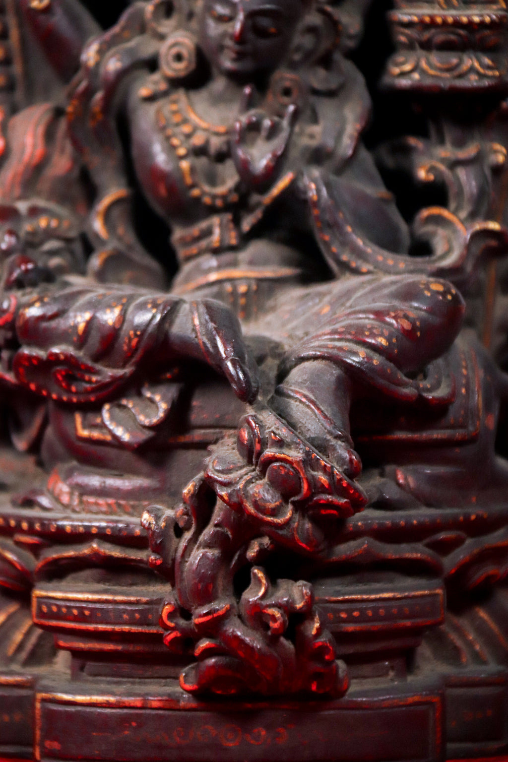 Wooden Multi Deity Manjushri Statue (26 cm)