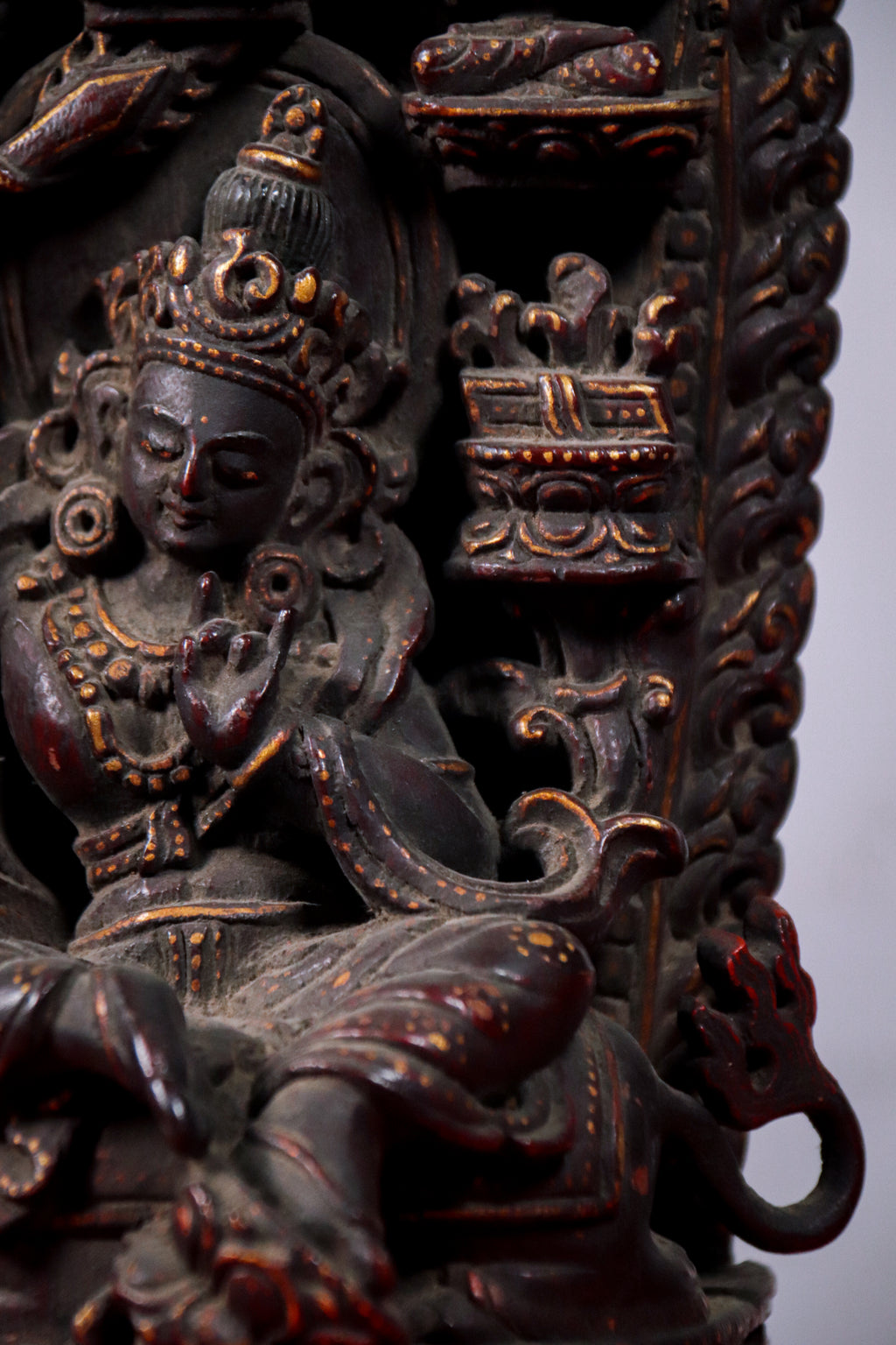 Wooden Multi Deity Manjushri Statue (26 cm)