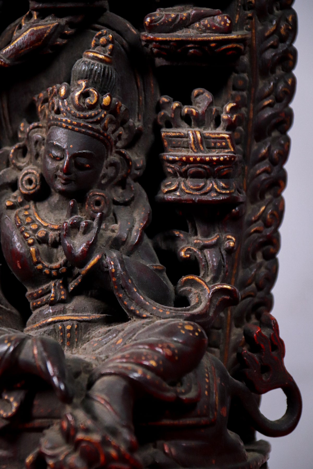 Wooden Multi Deity Manjushri Statue (26 cm)