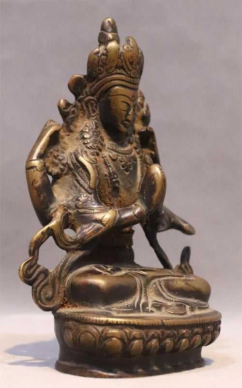 ST-00144Chenrezig Antique Copper Statue (14 cm)