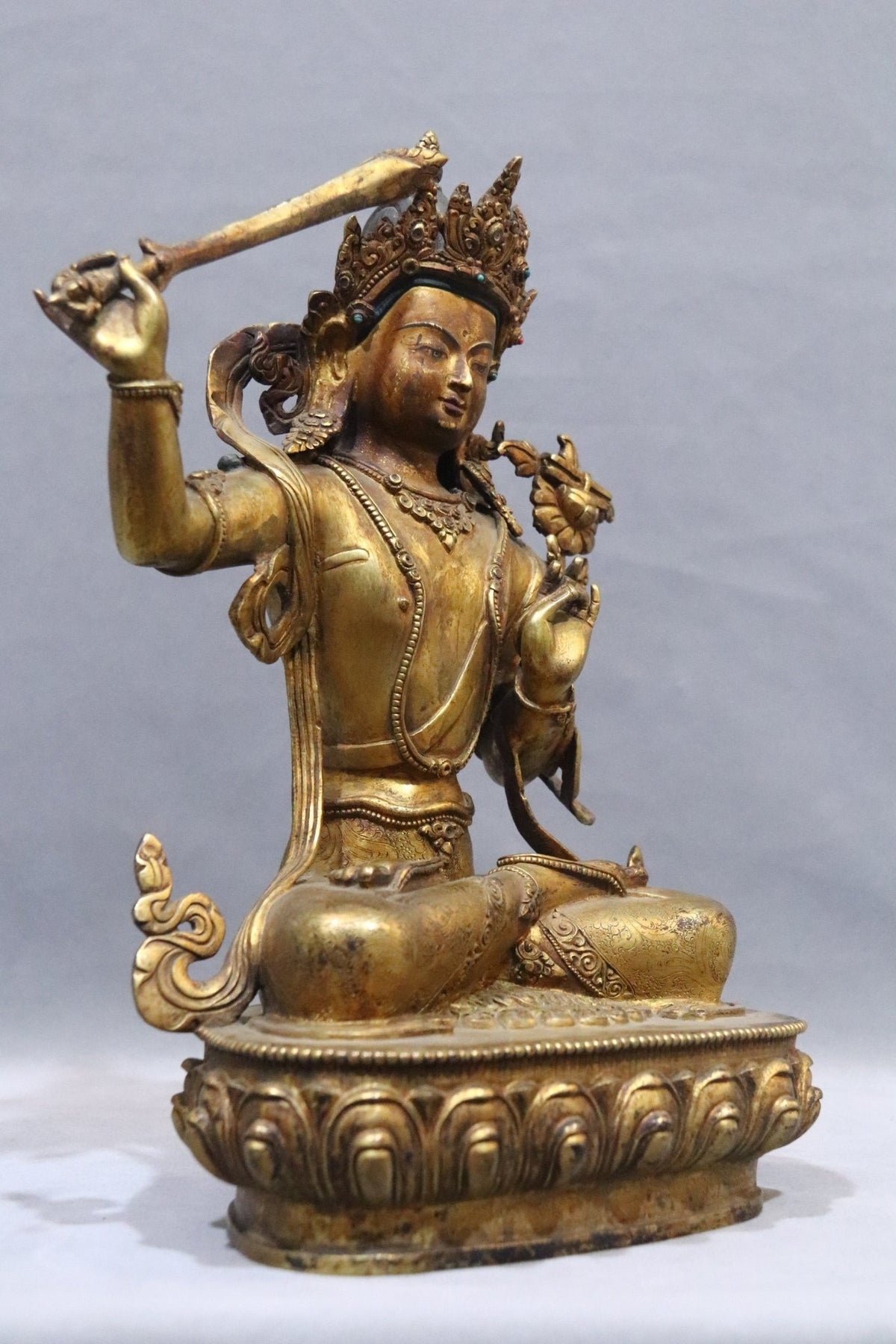 ST-00096Handcrafted Copper Manjushri Statue (32 cm)