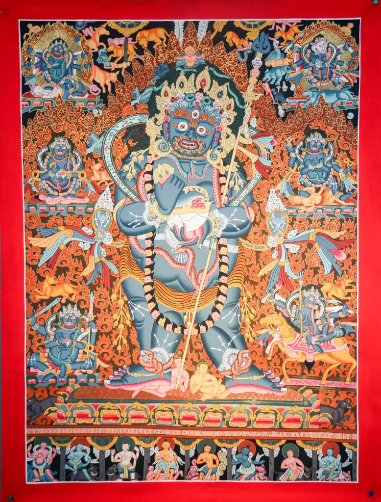 Two-Armed Mahakala Thangka – Newari Assembly