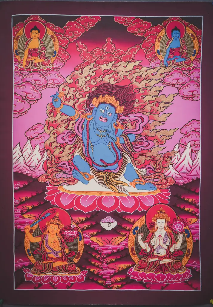 Vajrapani Thangka – Red Marthang Style