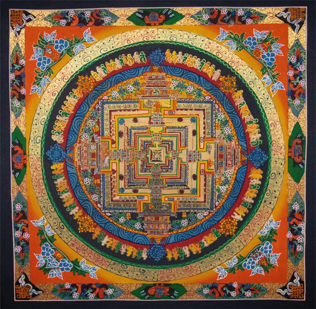 Kalachakra Mandala Thangka: Wheel of Time, Stillness Within