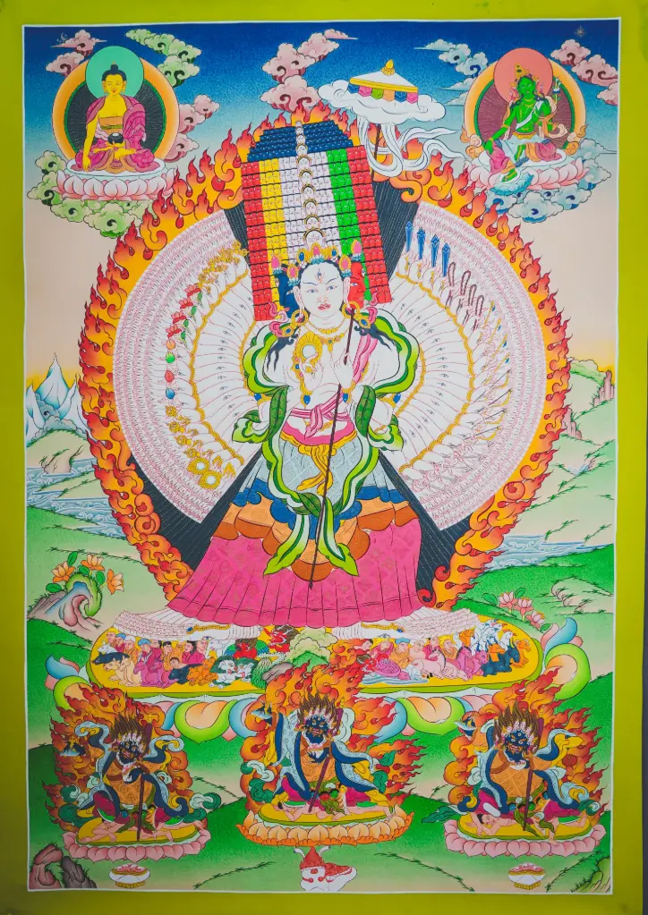 Dukar Thangka – White Parasol Assembly – The Ultimate Shield