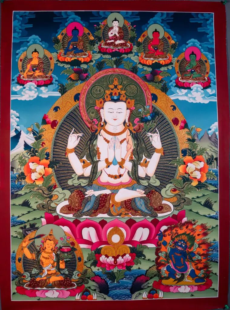 Avalokiteshvara Thangka – Rigsum Gonpo Assembly