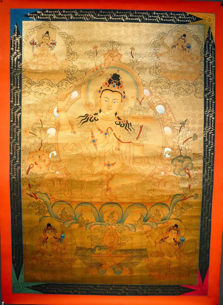 Manjushri Thangka – Golden Wisdom Assembly