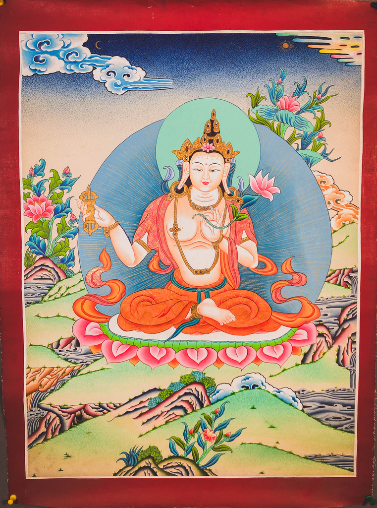 Peaceful Vajrapani Thangka – White Lotus Assembly