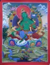 Green Tara Thangka – Menri Landscape Style