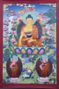 Shakyamuni Buddha Thangka – Golden Sage Assembly – The Awakened Teacher of Liberation