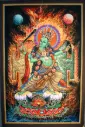 Warrior Green Tara Thangka – 24K Gold Relief – The Averter of Armies